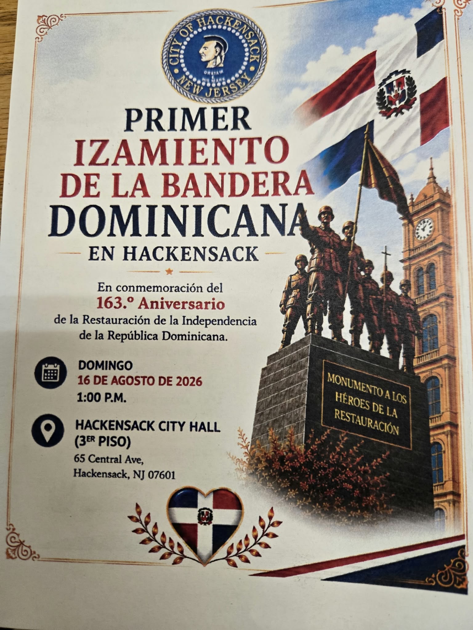 Bandera de RD es izada por ocasión primera ciudad de Hackensack - Image 4